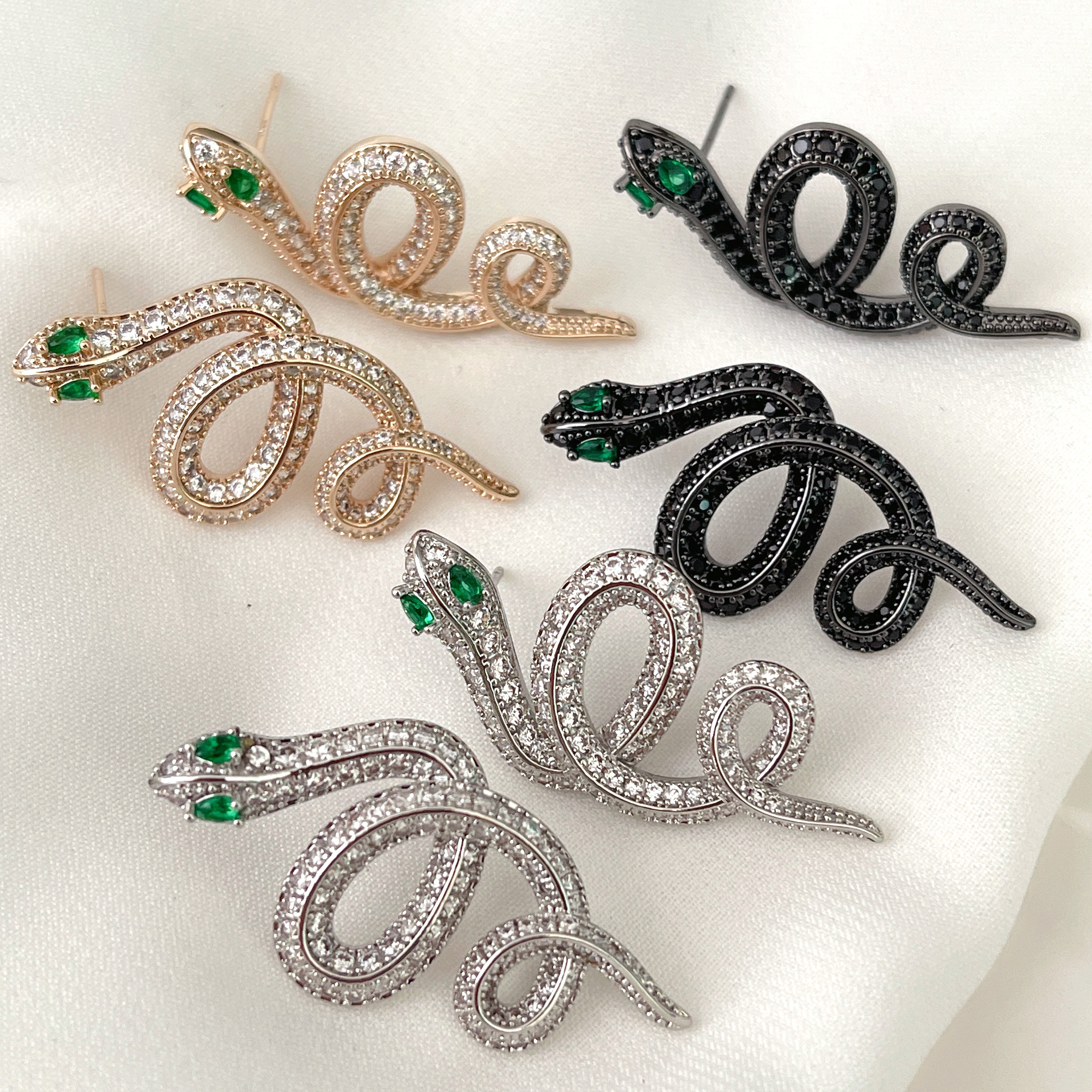 Pave Snake Earrings
