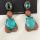 Pave Green Pendant Earrings