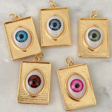 Square Glass Eye Charm