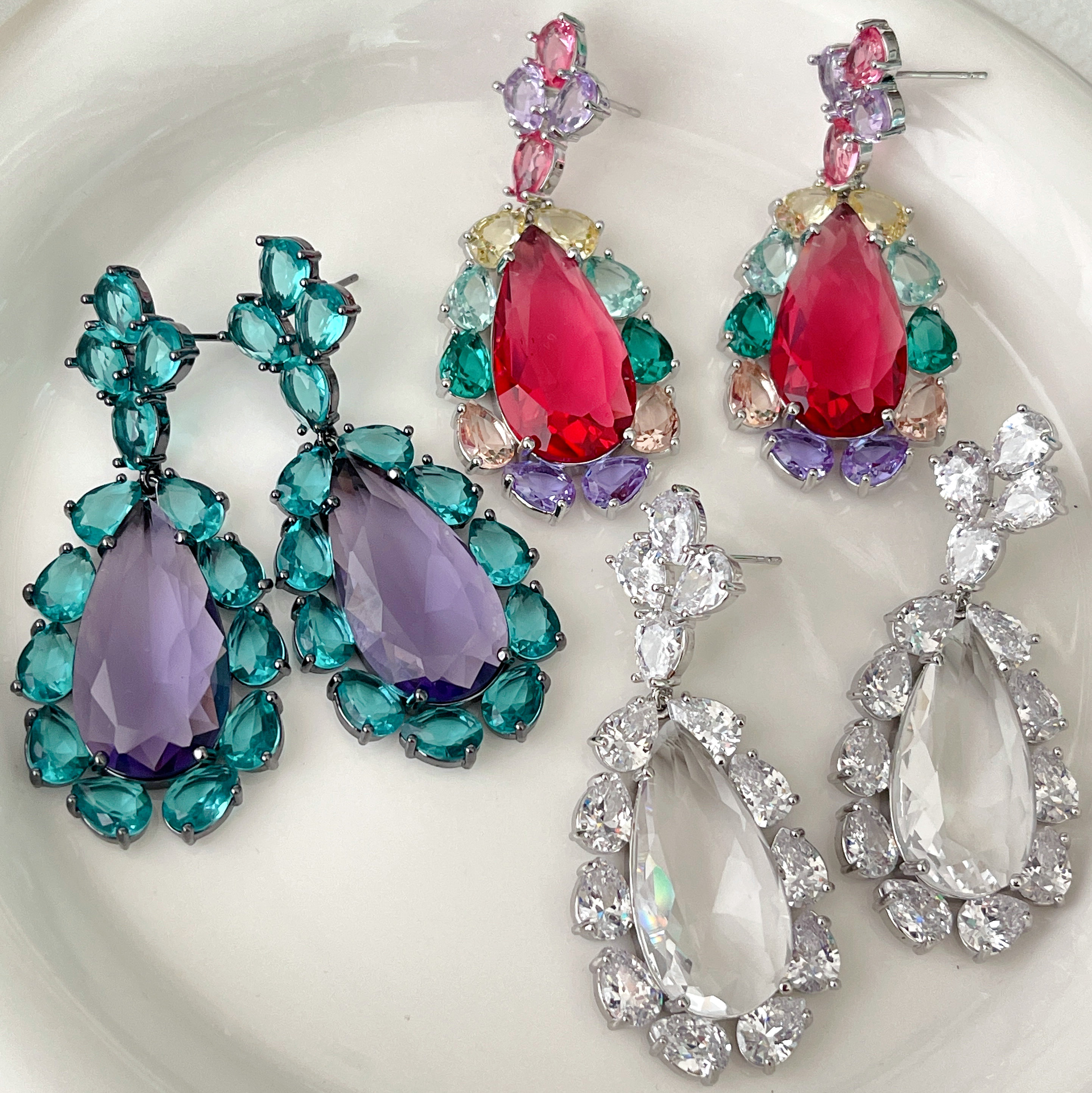 Flower Zircon Earrings