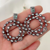 Double Round Charm Earrings
