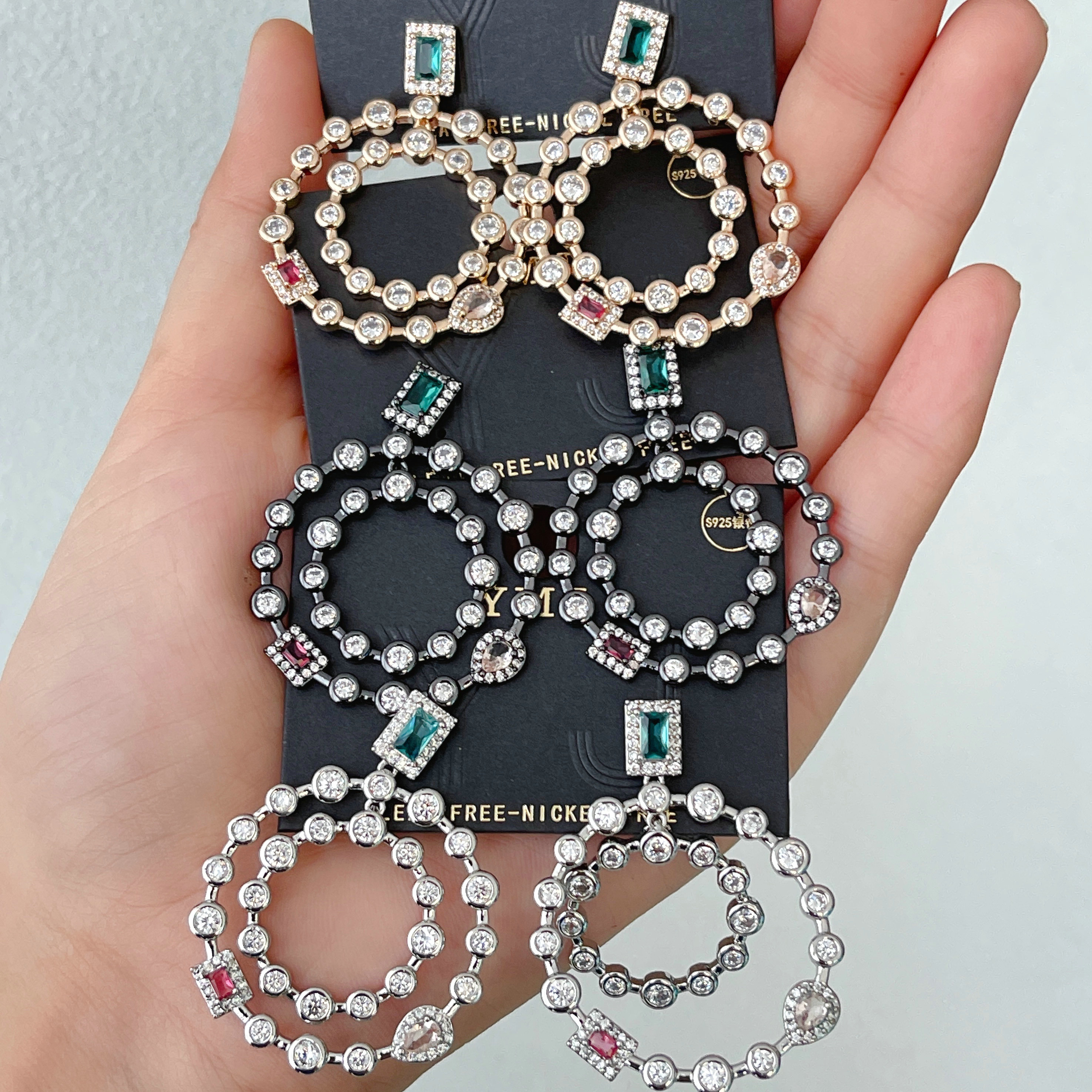 Double Round Charm Earrings