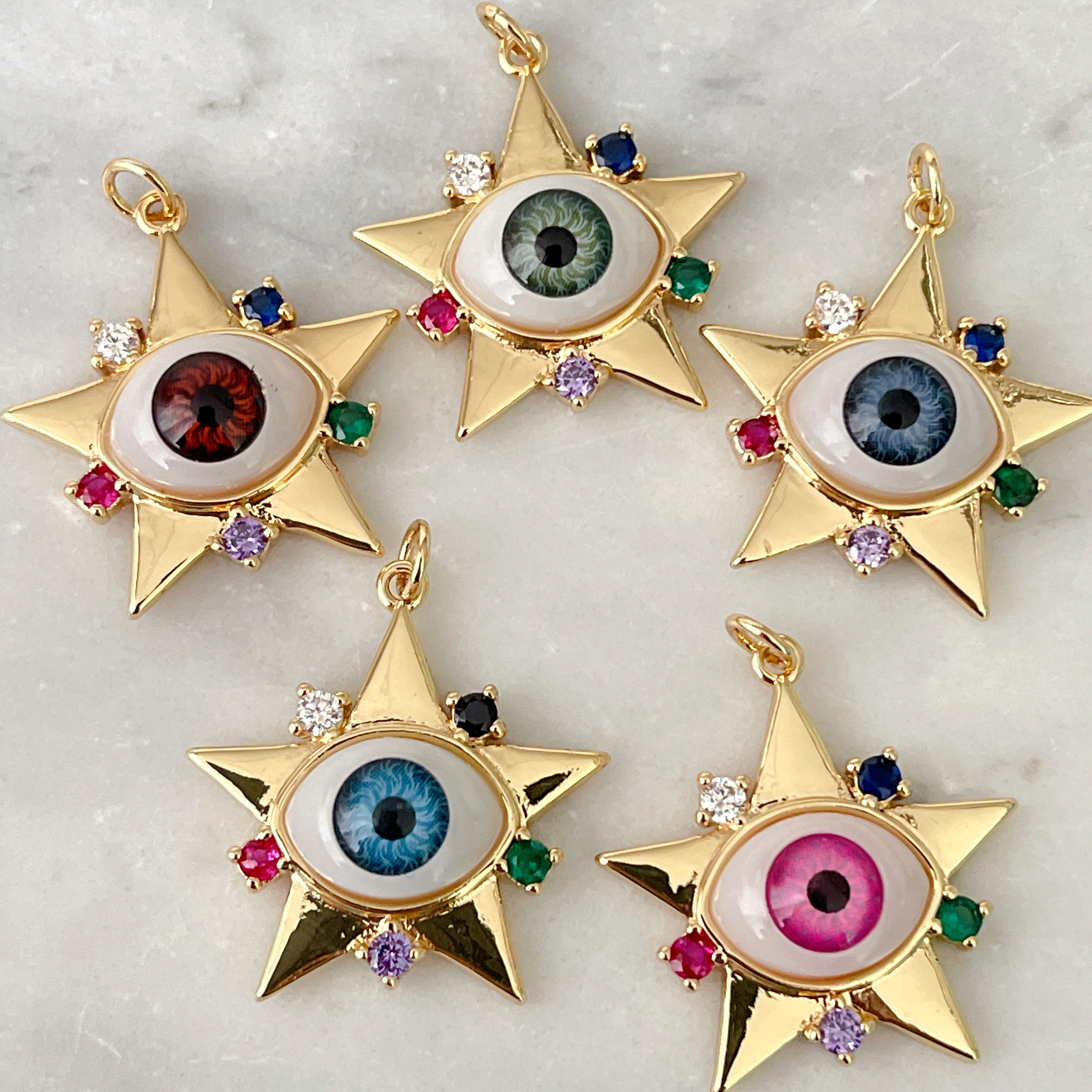 Star Glass Eye Charm