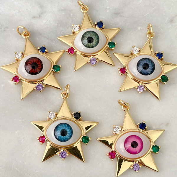 Star Glass Eye Charm