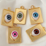 Square Glass Eye Charm