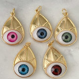 Glass Eye Leaf Charm