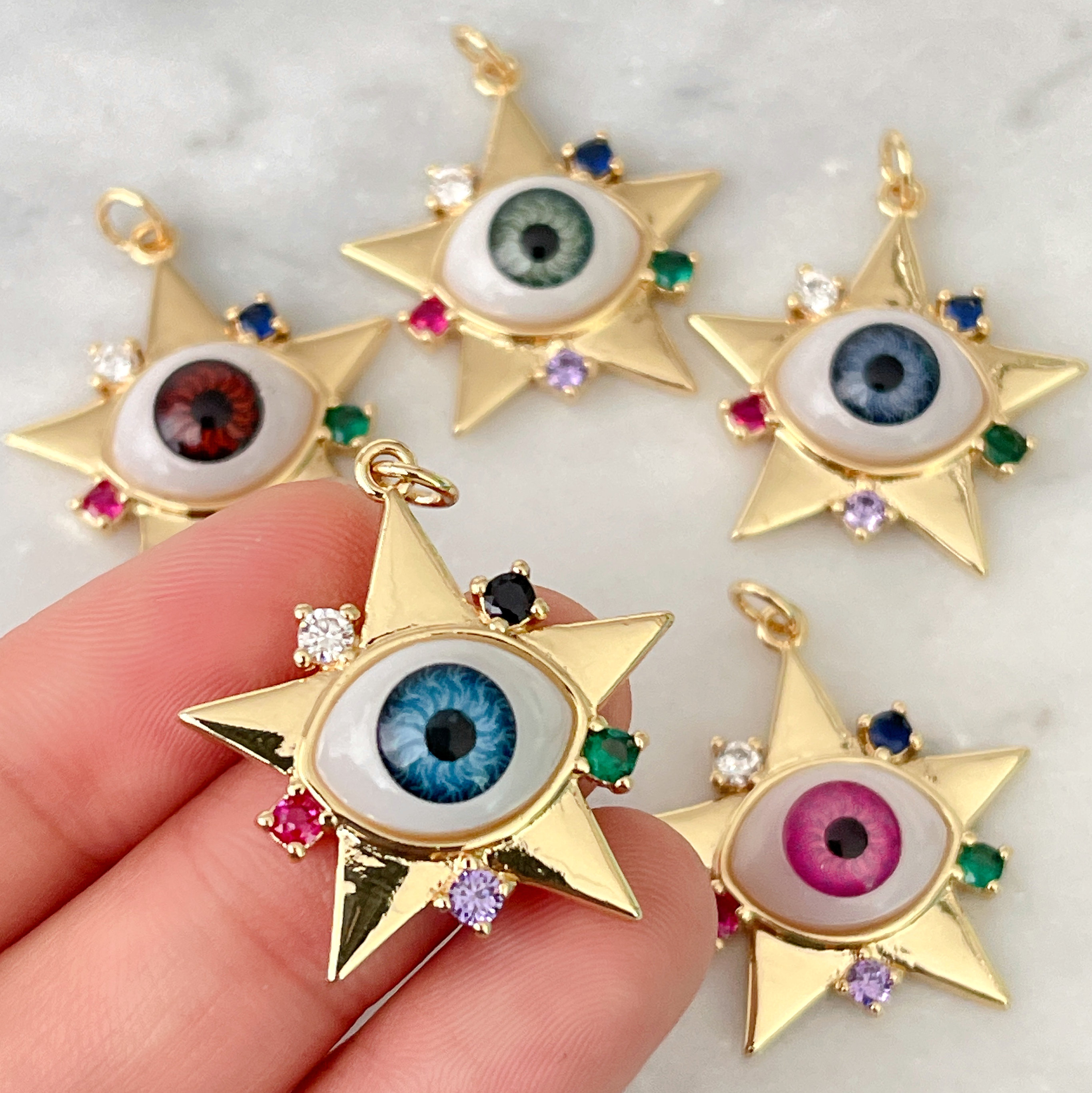 Star Glass Eye Charm
