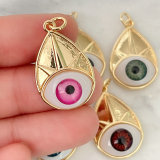 Glass Eye Leaf Charm