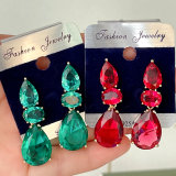 Green / Red Zircon Earrings