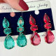 Green / Red Zircon Earrings