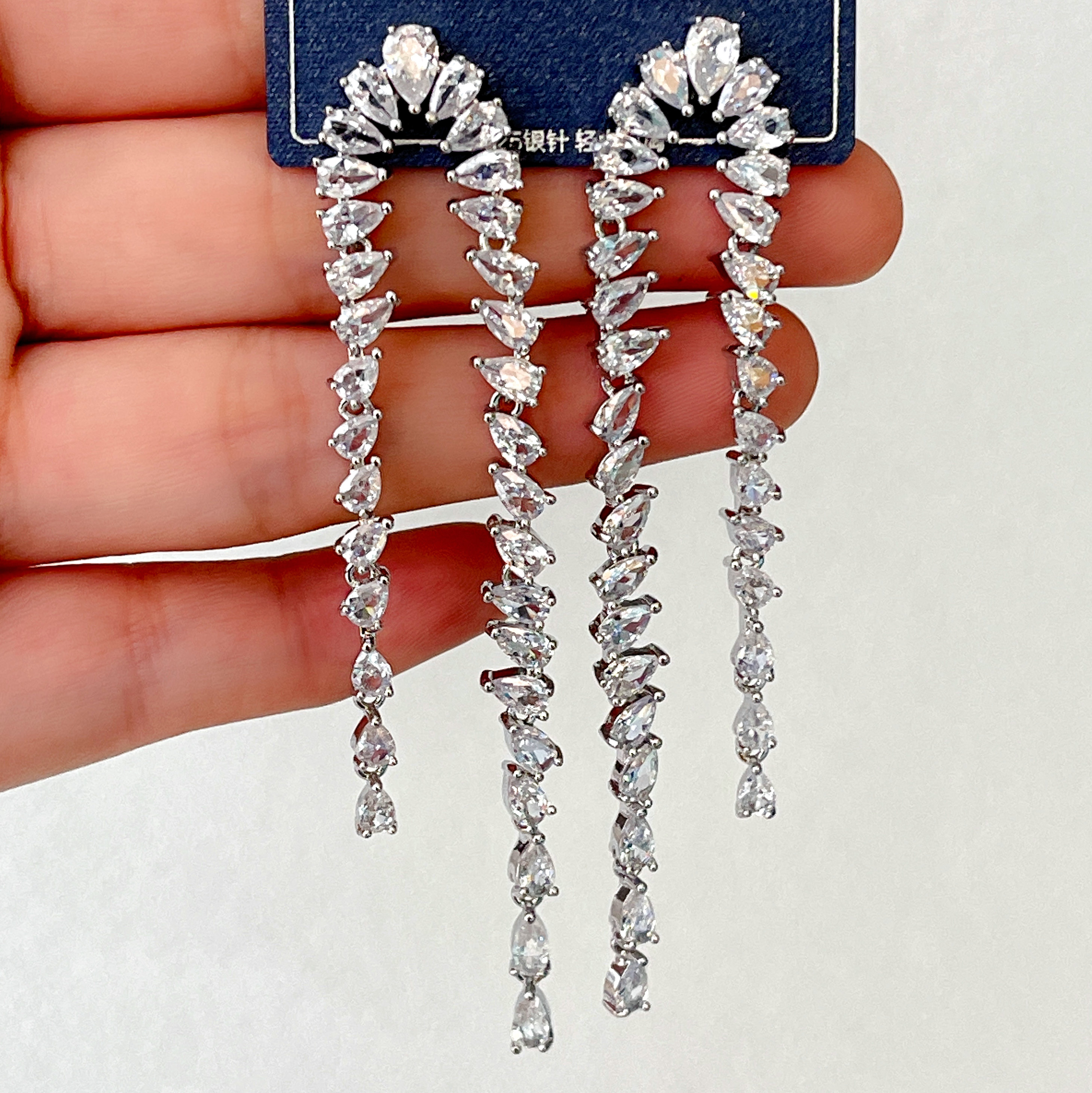 Long Zircon Tassel Earrings For Women Jewelry