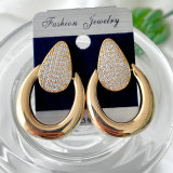 Metal Round Charm Earrings