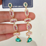 Long Coloful Zircon Earrings