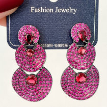 Red Zircon Party Earrings