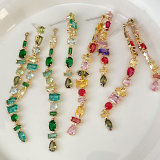 Colorful Long Zircon Earrings