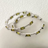 Grey Hoop Earrings