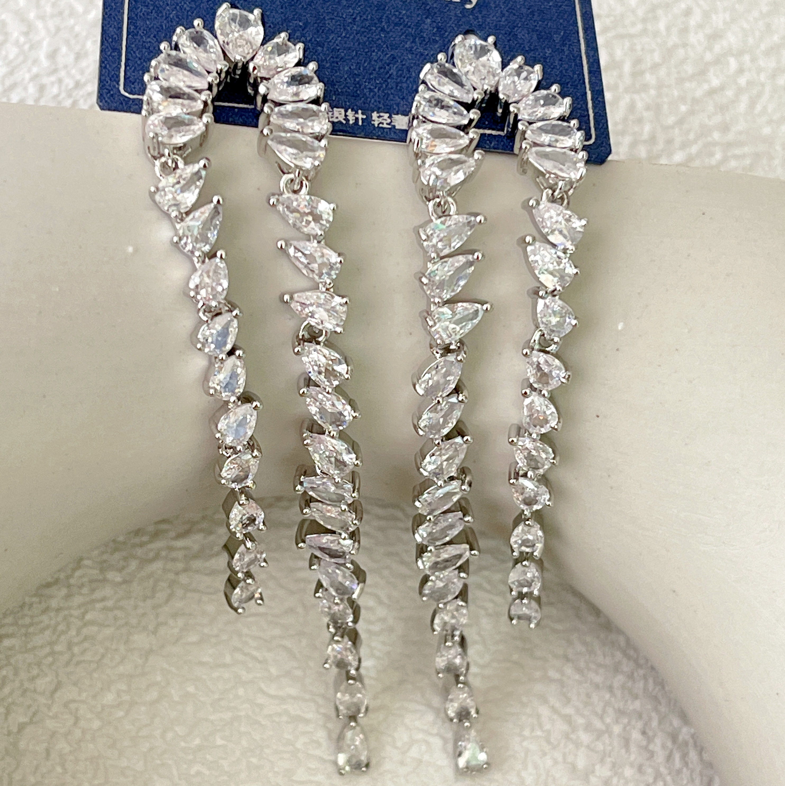 Long Zircon Tassel Earrings For Women Jewelry