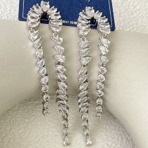 Long Zircon Tassel Earrings For Women Jewelry