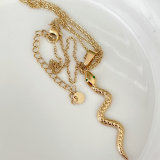 Stainless Steel Simple Snake Pendant Necklace