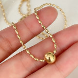 Stainless Steel Gold Ball Necklace
