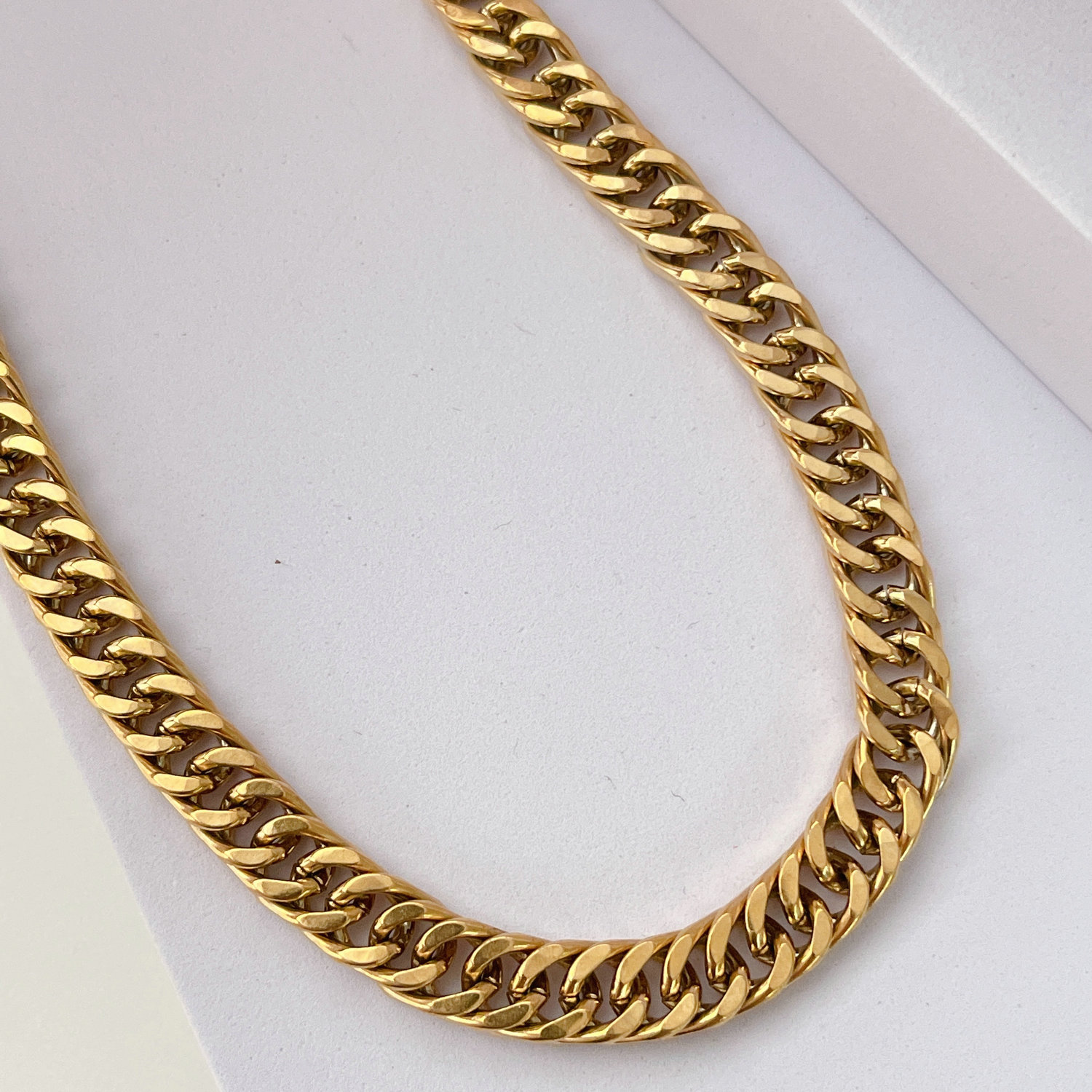 Stainless Steel Simple Cuban Chain Necklace