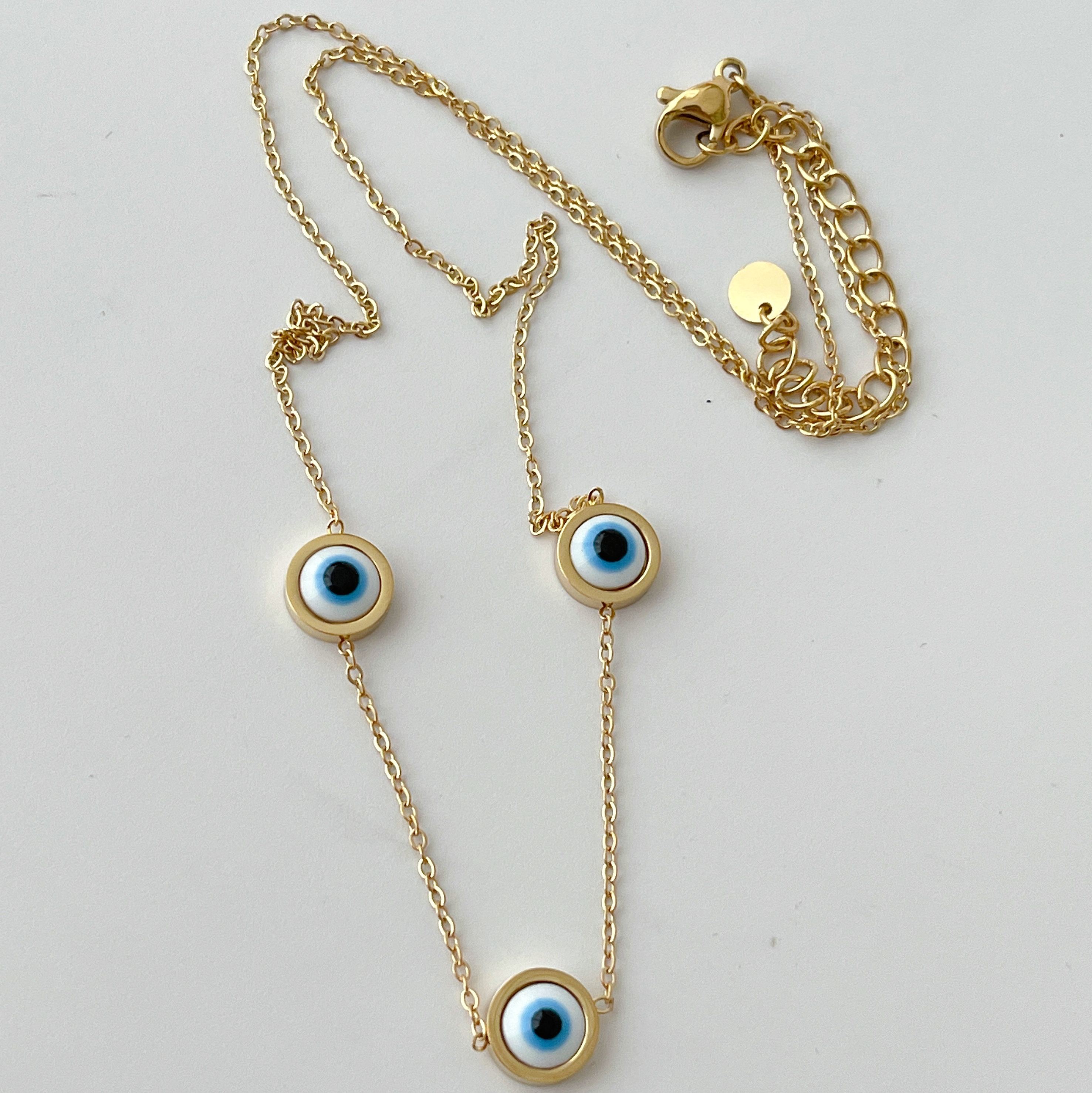 Stainless Steel White Eye Necklace
