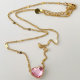 Stainless Steel Pink Heart Necklace