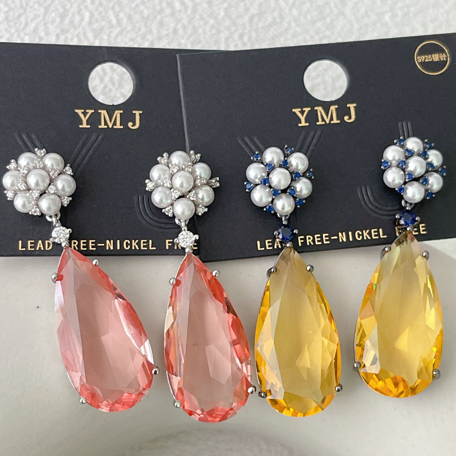 Long Water Drop Pendant Earrings