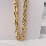 Stainless Steel Big Paper Chain Necklace