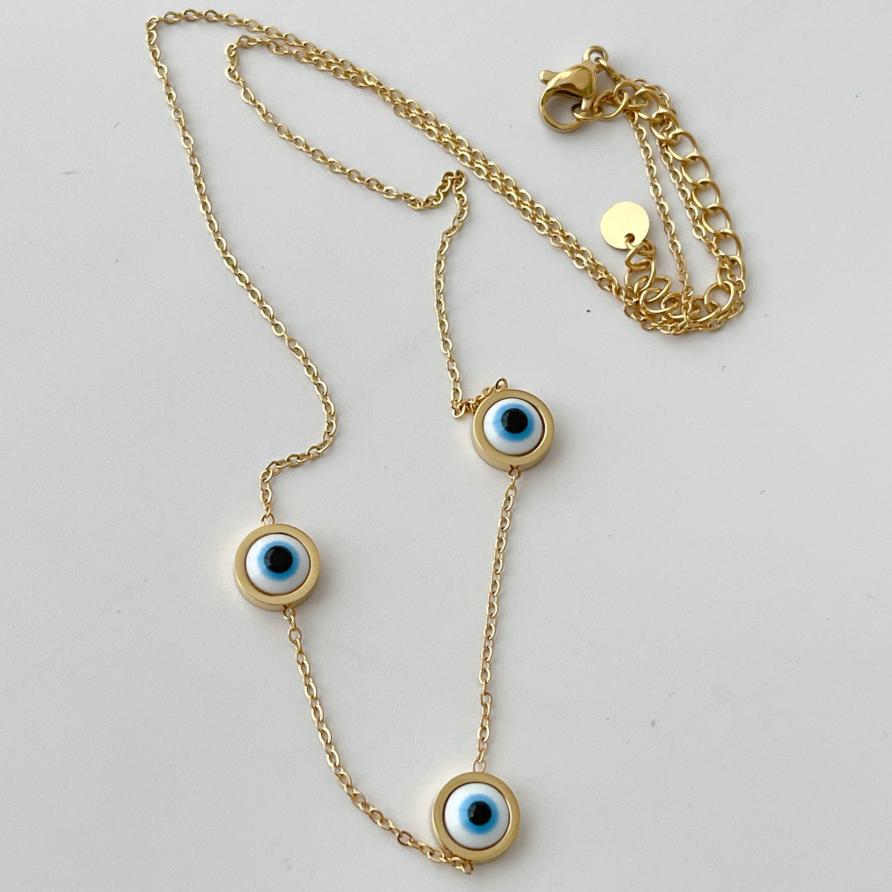 Stainless Steel White Eye Necklace