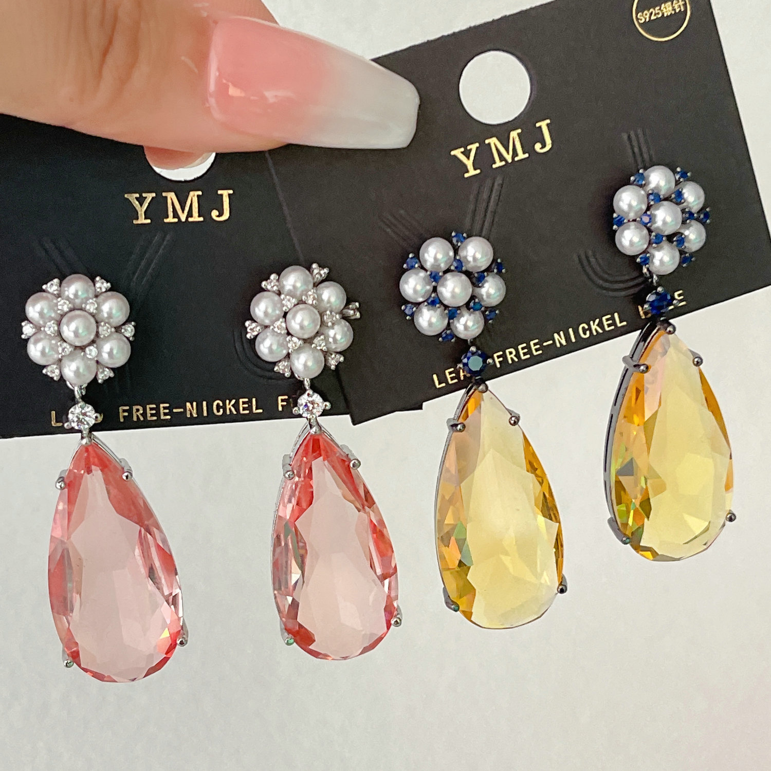 Long Water Drop Pendant Earrings