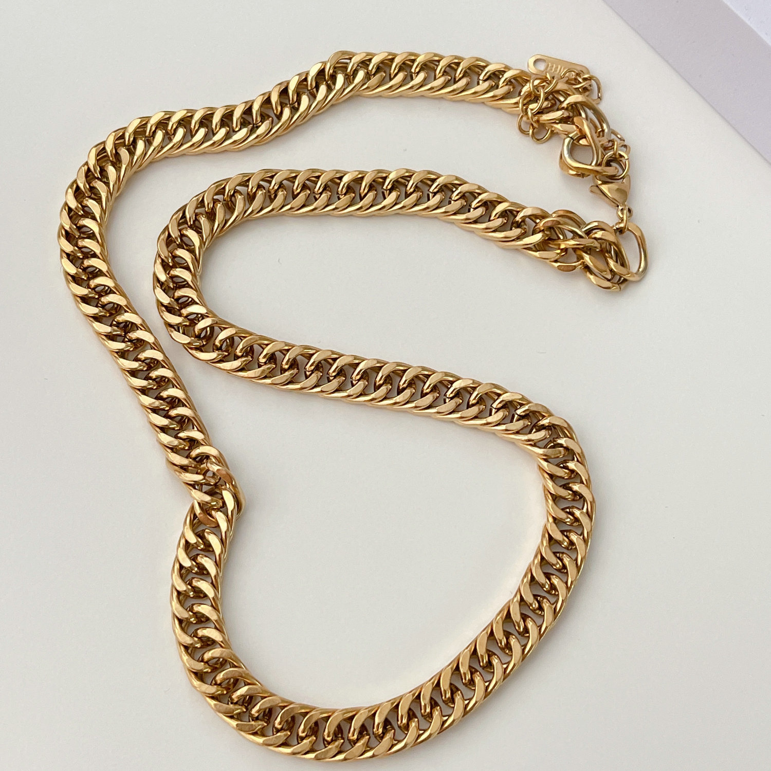 Stainless Steel Simple Cuban Chain Necklace