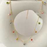 Stainless Steel Colorful Charm Necklace