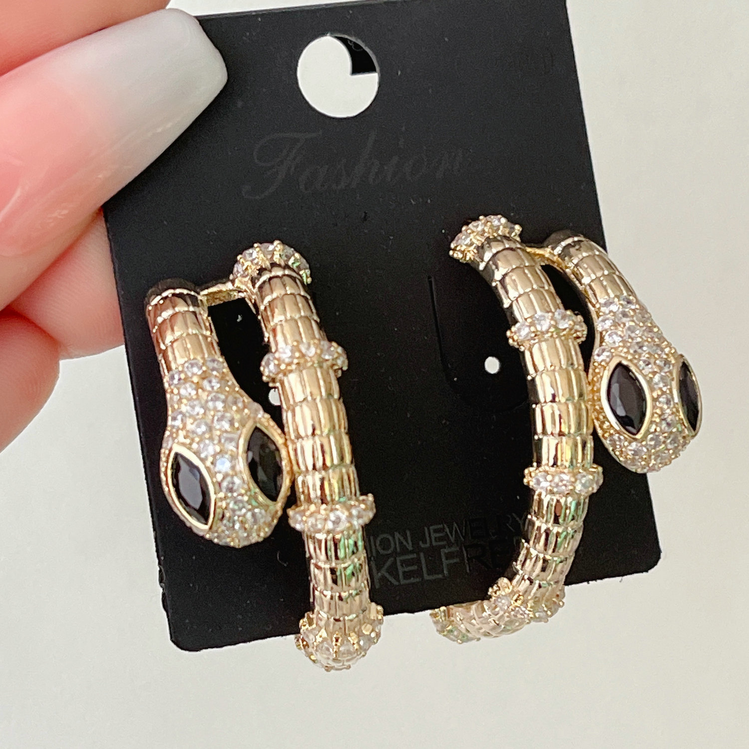 Black Snake Hoop Earrings