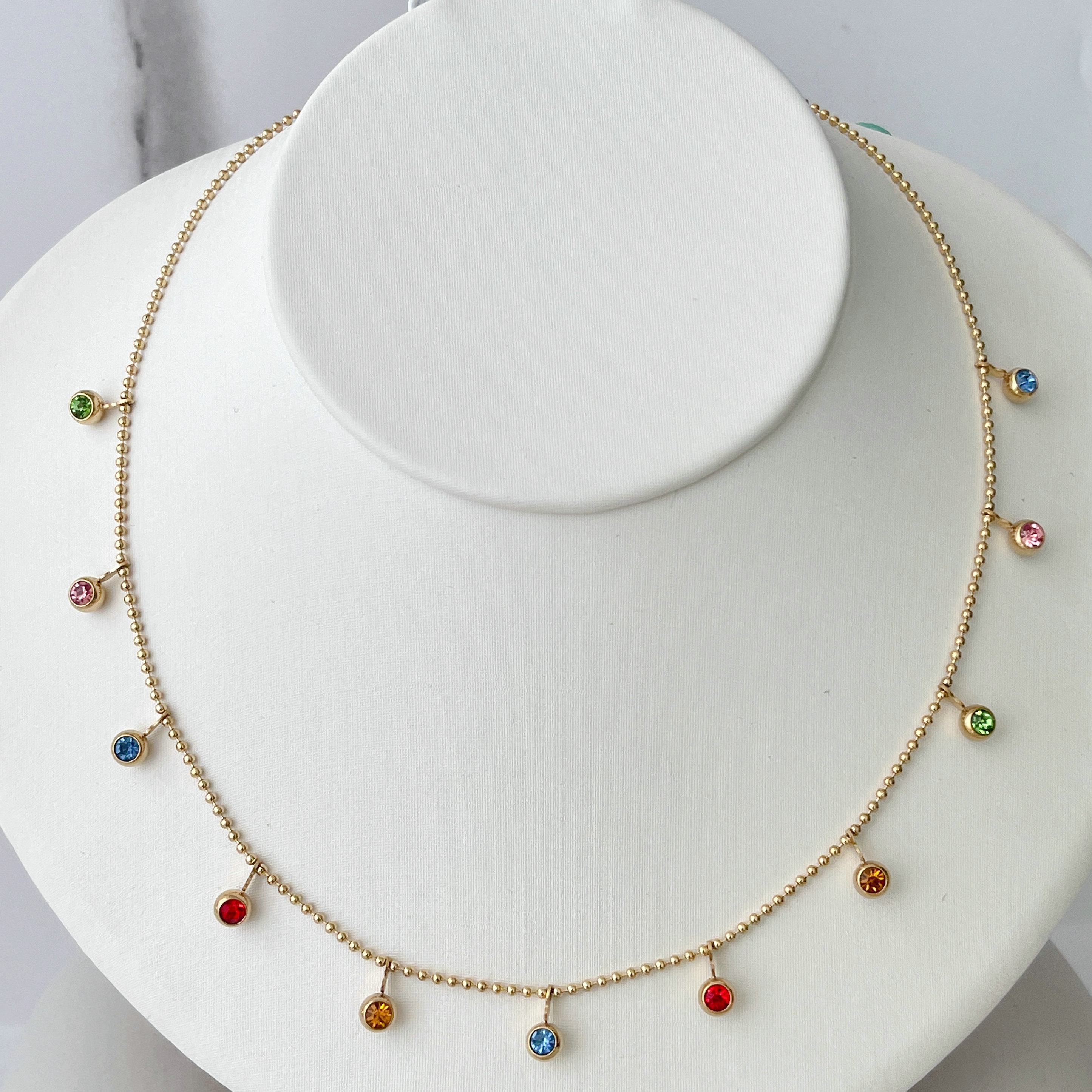 Stainless Steel Colorful Charm Necklace