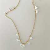 Stainless Steel White Crystal Charm Necklace