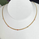 Stainless Steel Herringbone Colorful Necklace