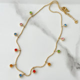 Stainless Steel Colorful Charm Necklace
