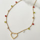 Stainless Steel Coloful Heart Necklace