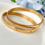 Stainless Steel Square Zircon Cuff
