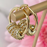 Circle Charm Hoop Earrings