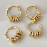 Circle Charm Hoop Earrings
