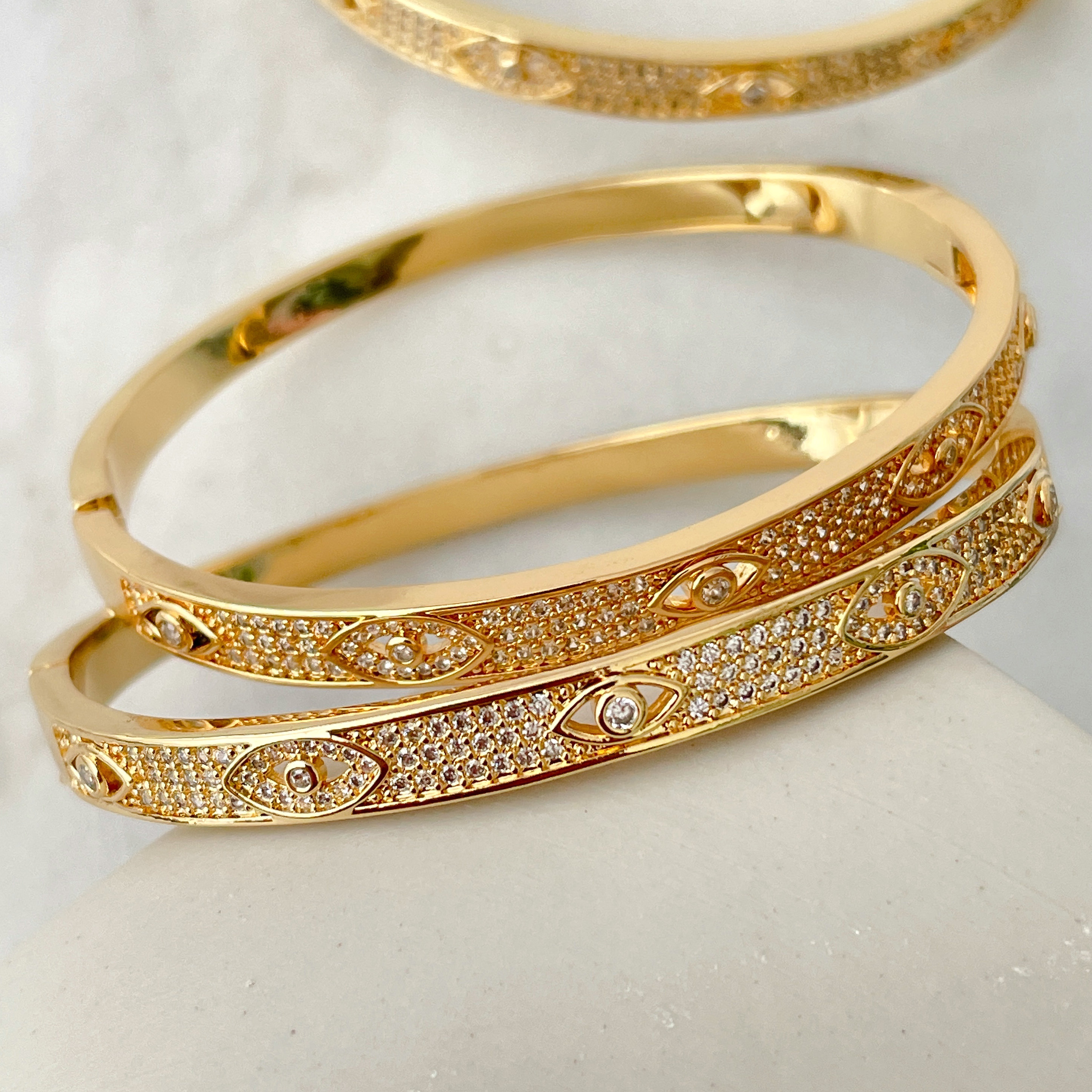 pave Zircon Eye Bangle