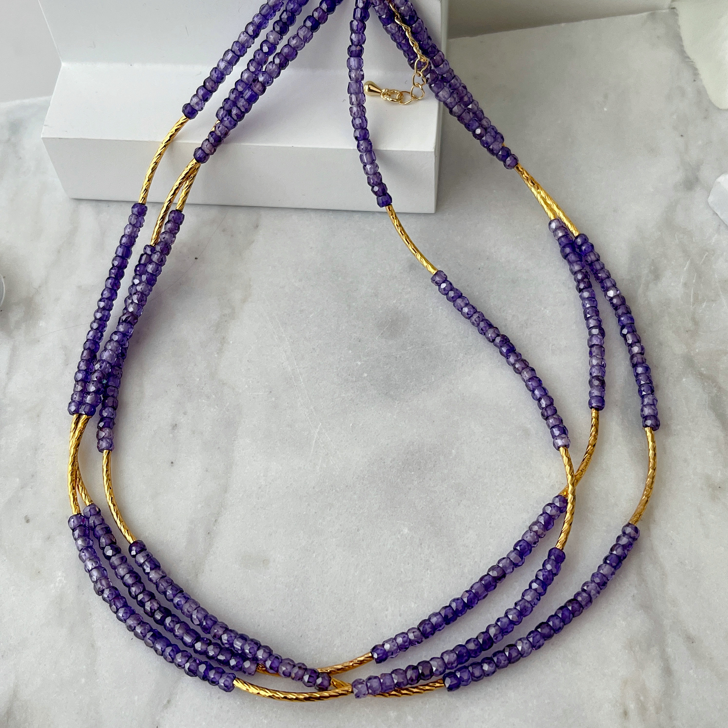 Purple Nature Crystal Necklace