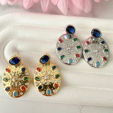 Colorful Oval Earrings