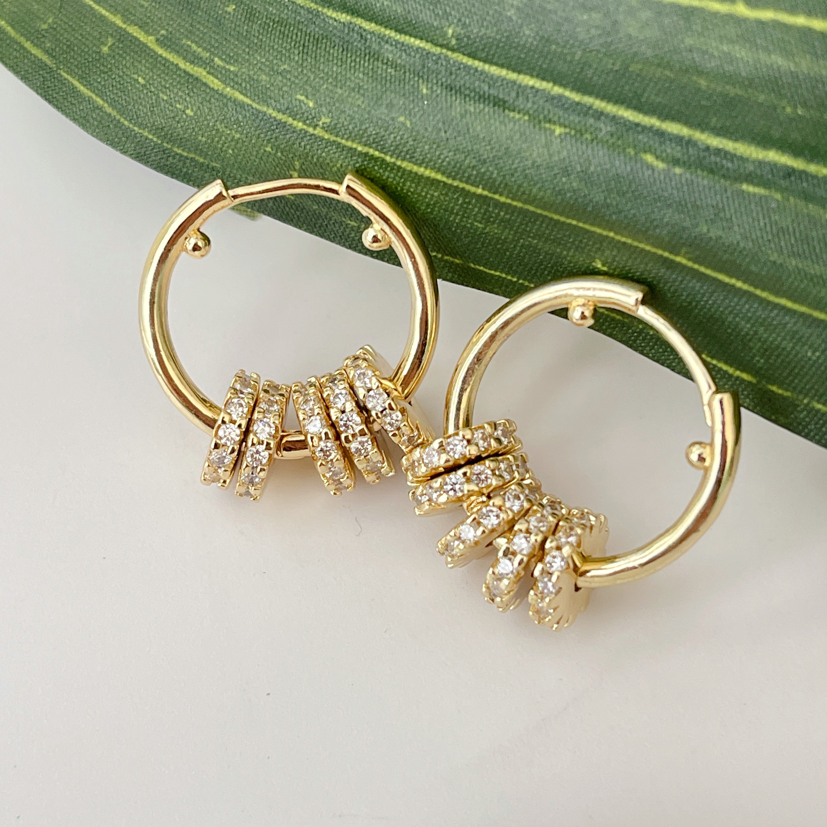 Circle Charm Hoop Earrings