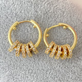 Circle Charm Hoop Earrings