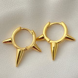Metal Rivet Hoops Earrings
