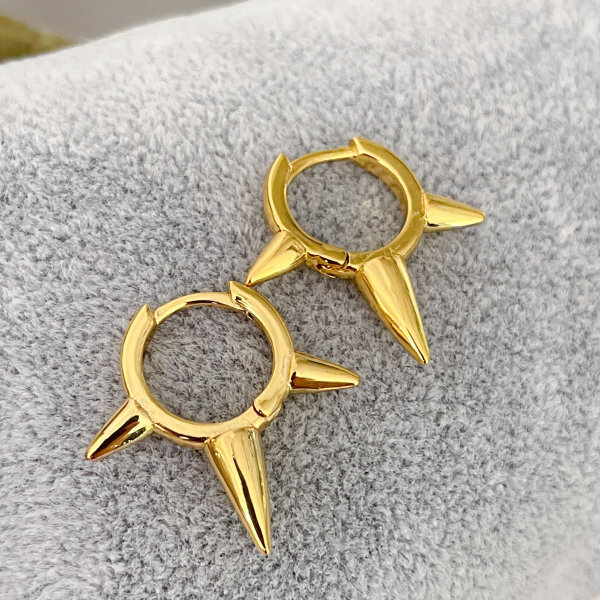 Metal Rivet Hoops Earrings