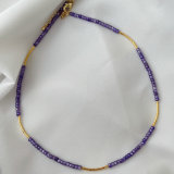 Purple Nature Crystal Necklace
